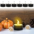 thumbnail image 1 of YANHAIGONG Black Tealight Candles,Black Halloween Flameless Wax Tealights Battery Operated LED Flameless Tea Lights for Party,Wedding,Halloween and Christmas,Flickering LED Tea Candles Set of 6, 1 of 9