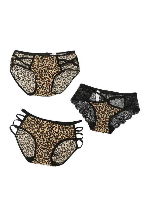 Briefs For Women Briefs Women Leopard Print Women Translucent Underwear Sheer Lace Tank Lace Sexy Underpant