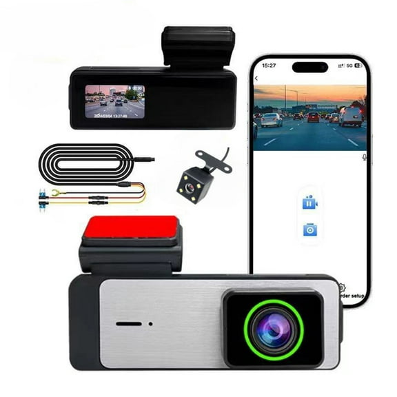 YANHAIGONG Car On-Dash Mounted Cameras,Dash Cameras for Cars Vehicles,Driving Recorder High-definition 1080P Front and Rear 2 Lens Parking Monitoring with Infrared Night Vision WiFi