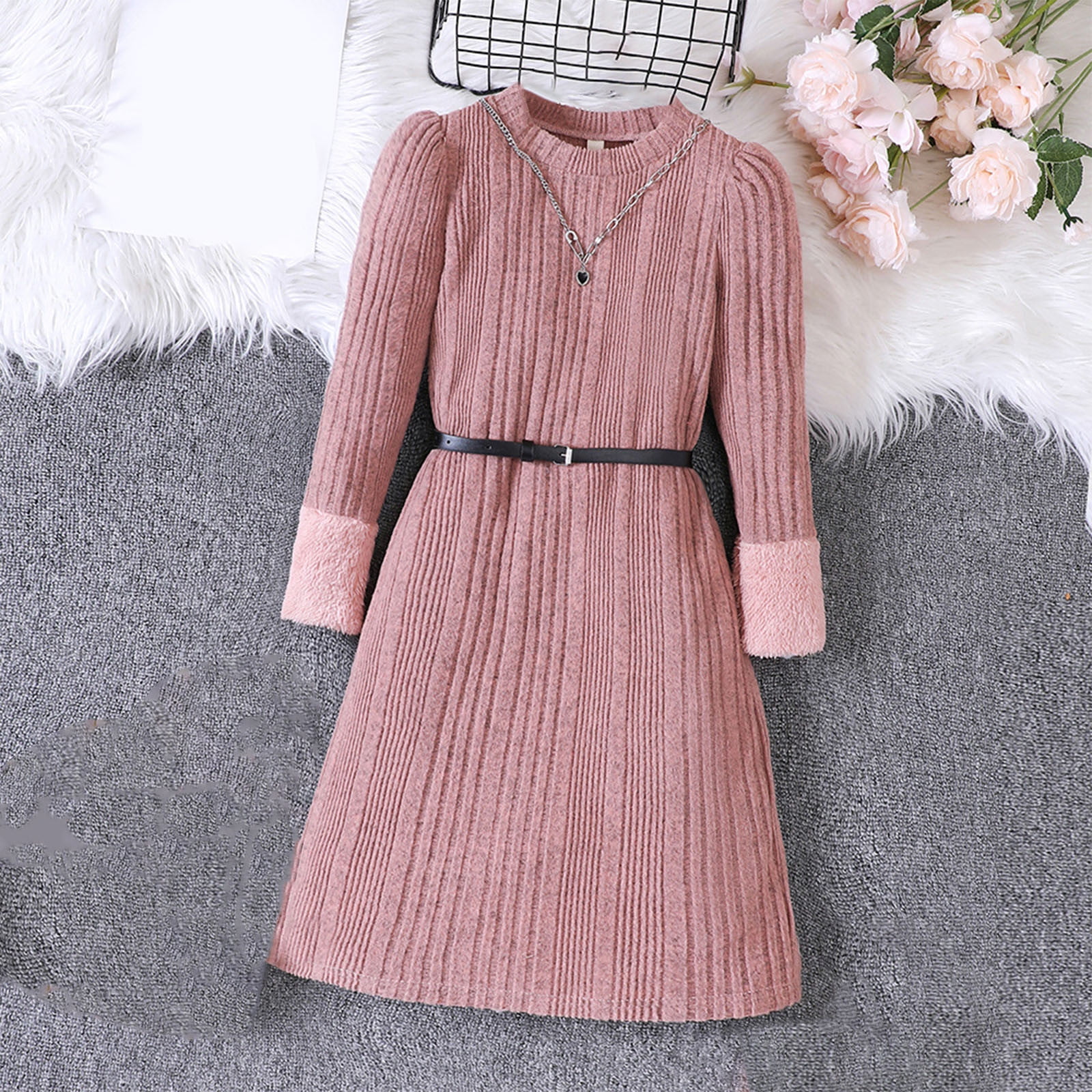 YANHAIGONG Christmas Deals 2023!812 Years Toddler Girl Sweater Dresses