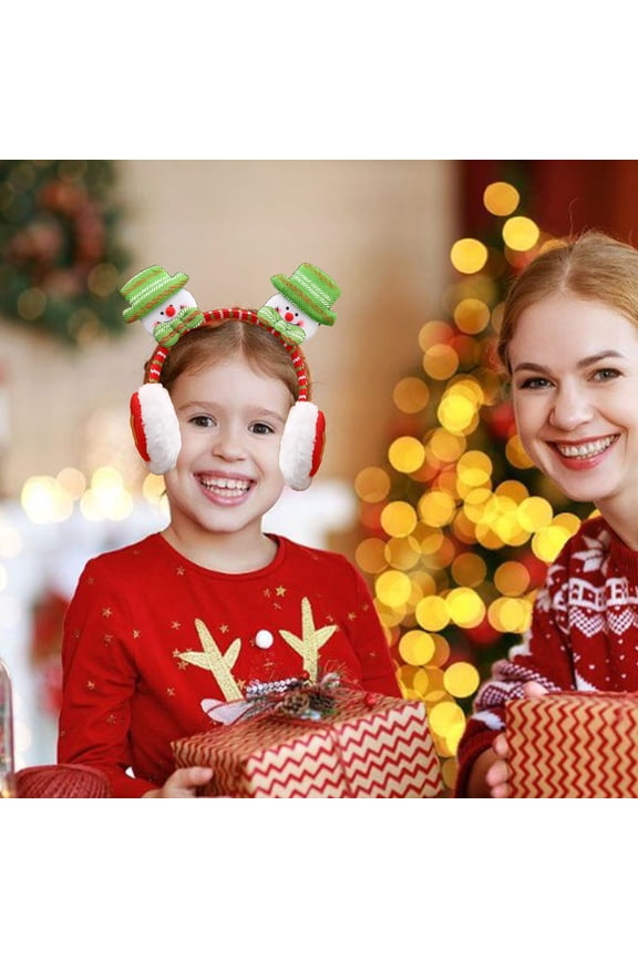 Christmas Headbands,Christmas Costume Headwears,Christmas Head Topper for Christmas Party Supplies,Christmas Plush Earmuffs Holiday Dress Headband Winter Red Warm Earmuffs Christmas Gift
