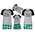 thumbnail image 1 of YANHAIGONG Christmas Short Sleeve Family Pajamas Merry Christmas Santa'S Hat Pajamas Round Neck Shirts Plaid Shorts Loose Matching Christmas Kids Pajamas, 1 of 7