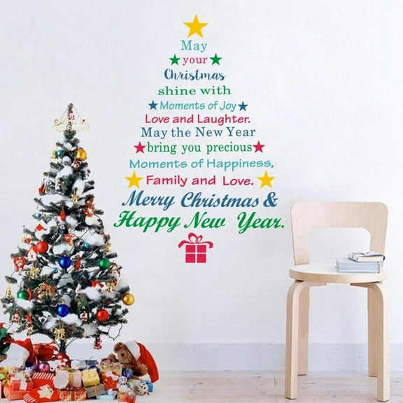 YANHAIGONG Christmas Stickers,Christmas Decorations Stickers,Christmas Door Sticker Decorations Christmas Tree Door Clings for Window Door Refrigerator Christmas