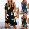thumbnail image 1 of YANHAIGONG Cold Shoulder Dresses for Women Plus Size,Plus Size Beach Dresses for Women Casual Summer Sleeveless Floral Printed Tank Dress, Hollow Out V-Neck Loose Beach Short Mini Sundress, 1 of 6
