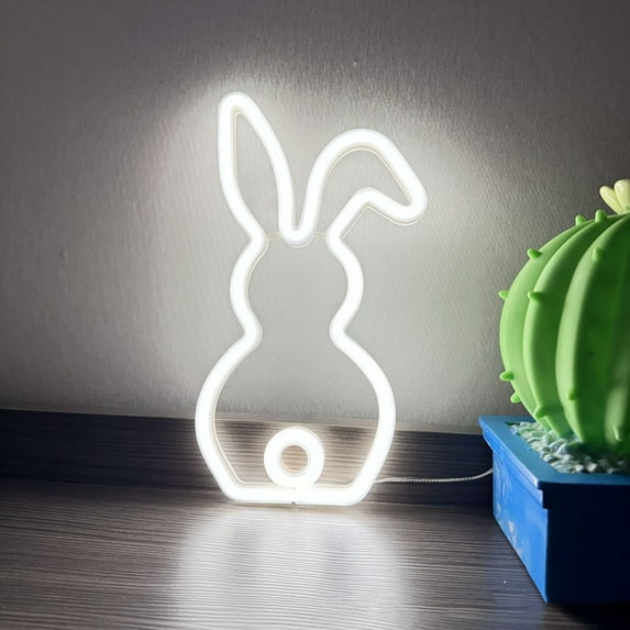 YANHAIGONG Cute Bunny Tail Neon Night Light for Easter