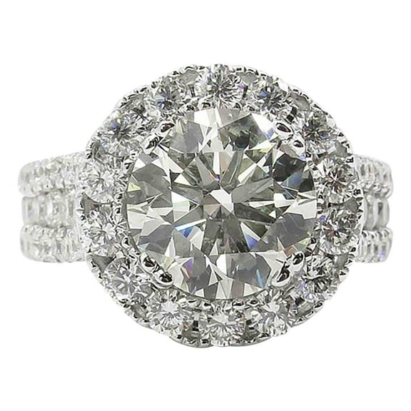 YANHAIGONG Diamond Ring for Women,Shiny Round-Shaped Diamond Ring,Pillow Cushion Cubic Zirconia Ring Eternal Diamond Halo Engagement Bridal Wedding Ring Size 5-10,Gift for Her