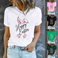 thumbnail image 1 of YANHAIGONG Easter Tops Womens Plus Size,Women's Round Neck Cute Rabbit Print T-Shirt ,Fashion Comfortable Women's Graphic Shirt Top Short Sleeve Round Neck Top Shirt, 1 of 7