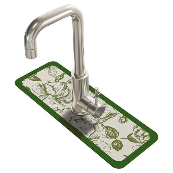 YANHAIGONG Fantasy Style Faucet Draining Mat,Faucet Mat for Kitchen Sink,Diatom Mud Faucet Non-Slip Drain Pad Sink Mat,Drying Mat for Kitchen Counter & Bathroom Kitchen Sink Splash Guard