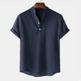 thumbnail image 1 of YANHAIGONG Henley Shirts for Men Short Sleeve Slim Fit, Mens Henley Button Neck Shirts,Fashion Women Casual Short Sleeve V-Neck Solid Button Shirt Tops, 1 of 6