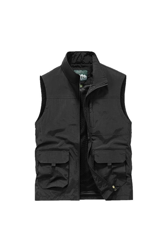 Mens Fishing Vests Multiple Pockets,Men's Outerwear Vests Utility Safari Travel Vest with Pockets, Summer Lightweight Sleeveless Outdoor Work Cargo Fly Summer Vest