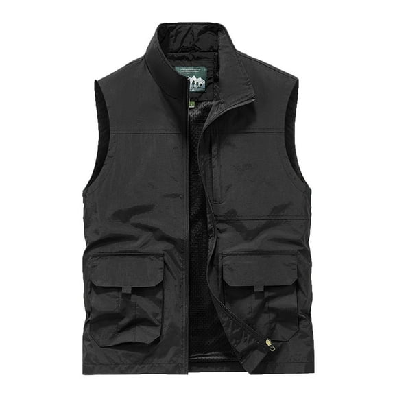 YANHAIGONG Mens Fishing Vests Multiple Pockets,Men's Outerwear Vests Utility Safari Travel Vest with Pockets, Summer Lightweight Sleeveless Outdoor Work Cargo Fly Summer Vest