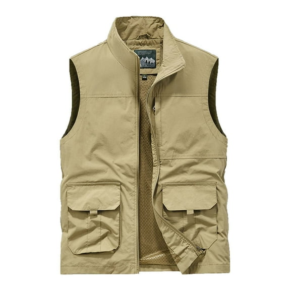 YANHAIGONG Mens Fishing Vests Multiple Pockets,Men's Outerwear Vests Utility Safari Travel Vest with Pockets, Summer Lightweight Sleeveless Outdoor Work Cargo Fly Summer Vest