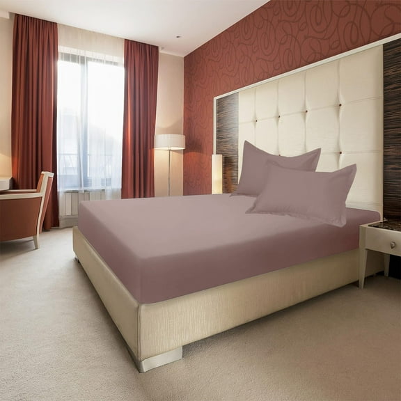 YANHAIGONG Full Fitted Sheet with 2 Pillowcase Soft Microfiber Sheet Set,Deep Pocket Bed Sheets,Easy Care Bottom Sheet for Full Size Bed,Soft Fiber Fitted Sheet with Two Pillow Cases Home Textile Set