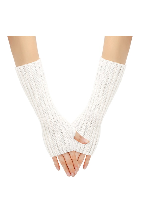 Gloves Soft Warm Arm Warmers for Women Long Arm Sleeves Knitted Elbow Length Gloves Gothic Halloween Arm Gloves Winter Fingerless Arm Gloves Knitted Thumb Hole Arm