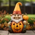 thumbnail image 1 of YANHAIGONG Halloween Decorations,Halloween Decorations Outdoor ,Outdoor Garden Decoration with Light, Resin Home Statue Fall Pumpkin Gnome Statue for Holiday Decoration Collectible Statue., 1 of 2