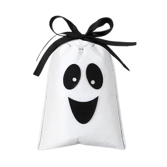 Halloween Drawstring Candy Bags,Reusable Fabric Treat Bags with Drawstring,Reusable Drawcord Gift Pouches, Halloween Treat Bags for Party Favors Gifts Wrapping Supplies