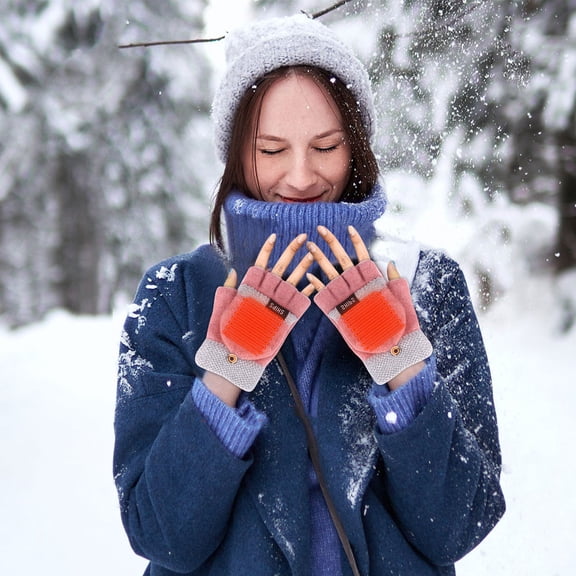 YANHAIGONG Hand Warmer Gloves for Arthritis Mitten Usb Hand Warmers Winter Warm Full Finger and Half Fingerless Warm Hand Laptop Usb Heating Gloves