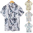 thumbnail image 1 of YANHAIGONG Hawaiian Shirt for Men,Flower Beach Shirts for Men,Casual Tropical Shirts Short Sleeve Floral Casual Button Down Turndown Collar Summer Hawaiian Shirt, 1 of 4