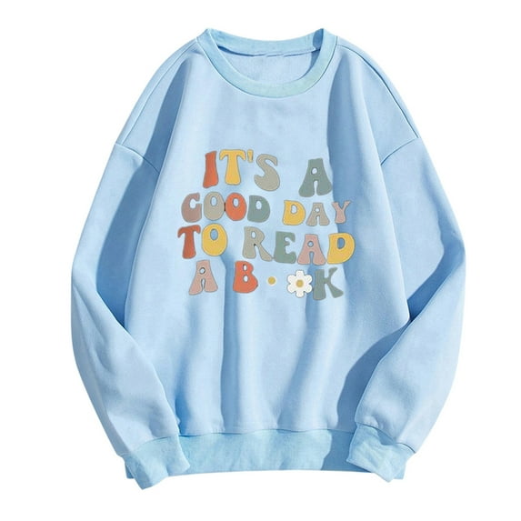 YANHAIGONG Long Sleeve Shirts Tor Women Plus Size Fashion Women's Printing Casual Long Sleeve Round-Neck Shirt Tops Fall Clothes for Women