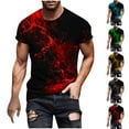 thumbnail image 1 of YANHAIGONG Men Flame Top,Flame Gradient Shirts for Men,2025 Summer Mne's Fashion 3d Flame Print T-Shirts,Funny Graphics Pattern Crewneck Short Sleeve Tees for Mens, 1 of 5