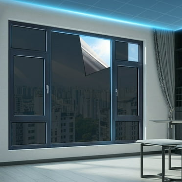 YANHAIGONG One Way Privacy Film,One Way Privacy Window Film Day and Night Window Tint for Home,Mirror Vinyl Roll Heat Control Anti Uv Static Cling Sliding Door Coverings No Glue Garage Solar Paper