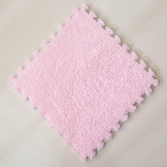 YANHAIGONG Plush Interlocking Carpet Tiles,Foam Carpet Tiles for Toddler Baby，Anti-Slip Foam Interlocking Tiles for Floor Nursery,30x30cm Kids Carpet Foam Puzzle Mat Velvet Baby Eco Floor