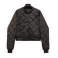 thumbnail image 1 of YANHAIGONG Puffer Jacket Women Clearance Raglan Long Sleeves Quilted Zip up Bomber Jacket with Pockets Winter Jacket for Women Clearance, 1 of 4