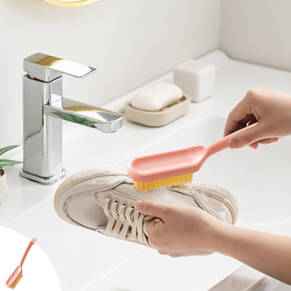 YANHAIGONG Soft Brush for Cleaning,Small Household Cleaning Brushes,Brush To Clean,Shoe Brush, Soft bristled, Long handled, Thickened Cleaning Brush That Can Be Hung To Stains Without Damaging Shoes