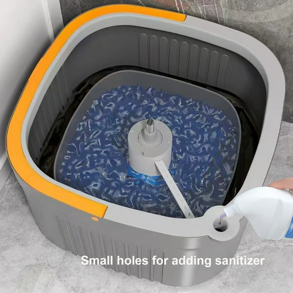 YANHAIGONG Spin Mop and Bucket System Separate Water, Spin Mop and Bucket with Wringer Set, Telescopic Stainless-Steel Mop Cleaning Bucket Mop for Floors Kitchen Tile