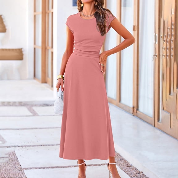 YANHAIGONG Summer 2 Piece Outfits for Women 2025 Summer Casual,Summer Outfits for Women Plus Size 2 Piece,Women's Set Dress Casual Hanging Solid Color Dress Dress Set