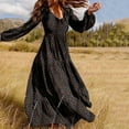 thumbnail image 1 of YANHAIGONG Summer Saving!Floral Tiered Dresses for Women Long Sleeve,Women Casual Loose Chiffon Bohemian Floral Dress Long Sleeve V Neck Long Maxi Summer Beach Swing Dresses, 1 of 9