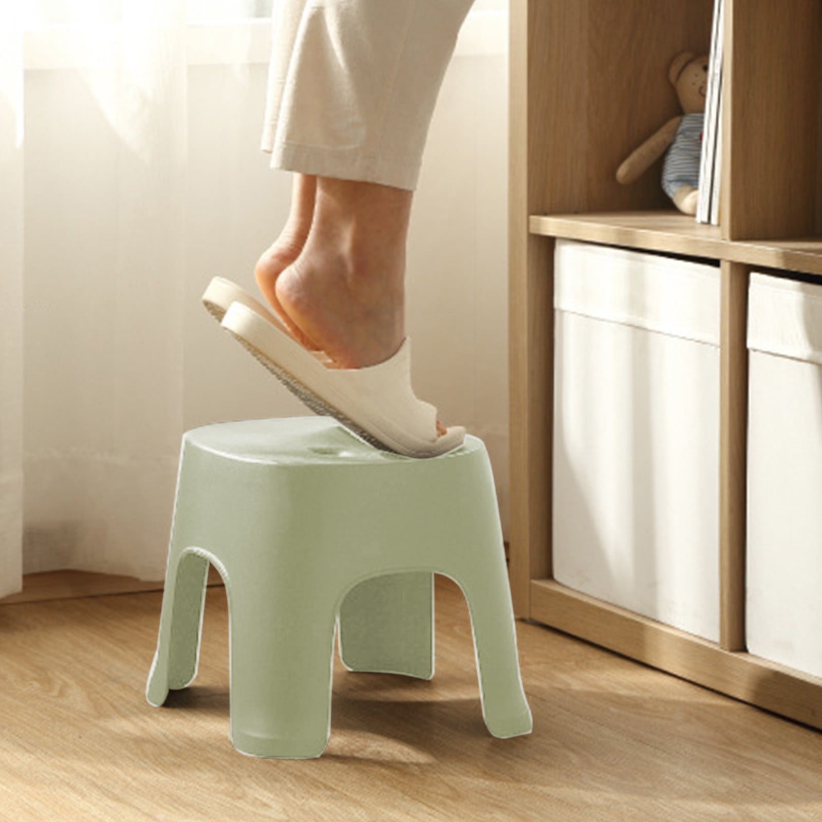 YANHAIGONG Tall Plastic 1 Step Stool Plastic Mini Stool for Home Portable Single Level Step Ladder Foot Stool for Kitchen Bathroom Bedroom and Garage