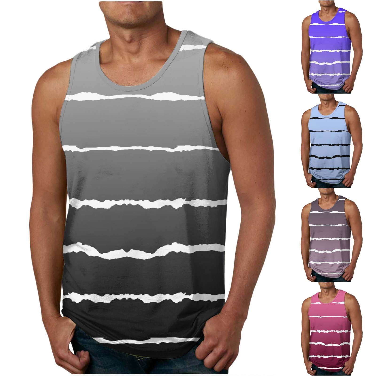 Men's Sport Tops Running Vest Gym Training Fitness Workout Basketball Sleeveless Muscle Tanks Quick Dry