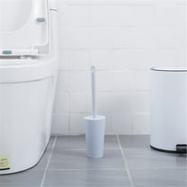 YANHAIGONG Toilet Bowl Brush Holder Set, Bathroom Deep Cleaning Toilet Cleaner Scrubber Under Rim with Curved Bristle for Dead Corner Clean,Hidden Rv Toilet Decorative Accessories with Caddy