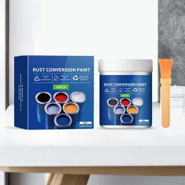 YANHAIGONG Weatherproof Rust Converter Paint for Metal,Rust Remover for Metals and Primer,Water-Based Industrial Anti-Rust Metallic Paint with Brush, Anti Rust Paint, Cast Iron, and Steel, 300g