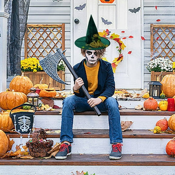 YANHAIGONG Witch Hat Decor Adult Kids,Halloween Witch Hat Decorations,Womens Witch Hat for Halloween Party ,Halloween Witch Hat Witches Hats ,Halloween Green Witch Hat Magics Hat Witch Hat