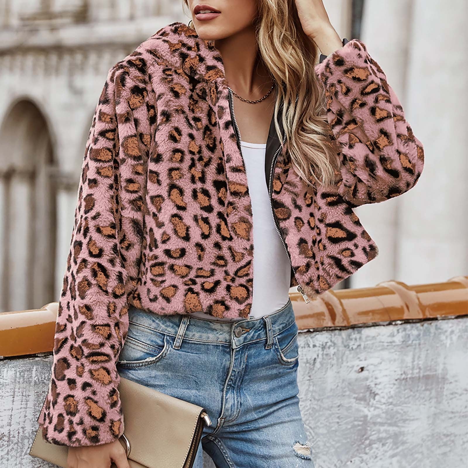 Pink Animal Print Coat Womens Pink Animal Print Coat Outlet