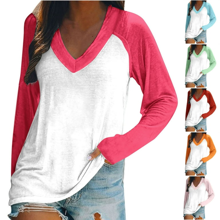 Casual Print Patchwork V Neck Tops(4 Colors) Casual Print Patchwork V Neck Tops(4 Colors)