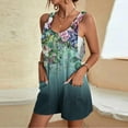 thumbnail image 1 of YANHAIGONG Women's Summer Comfortable Casual Suspender Printing Shorts Pocket Jumpsuit Shorts, 1 of 5