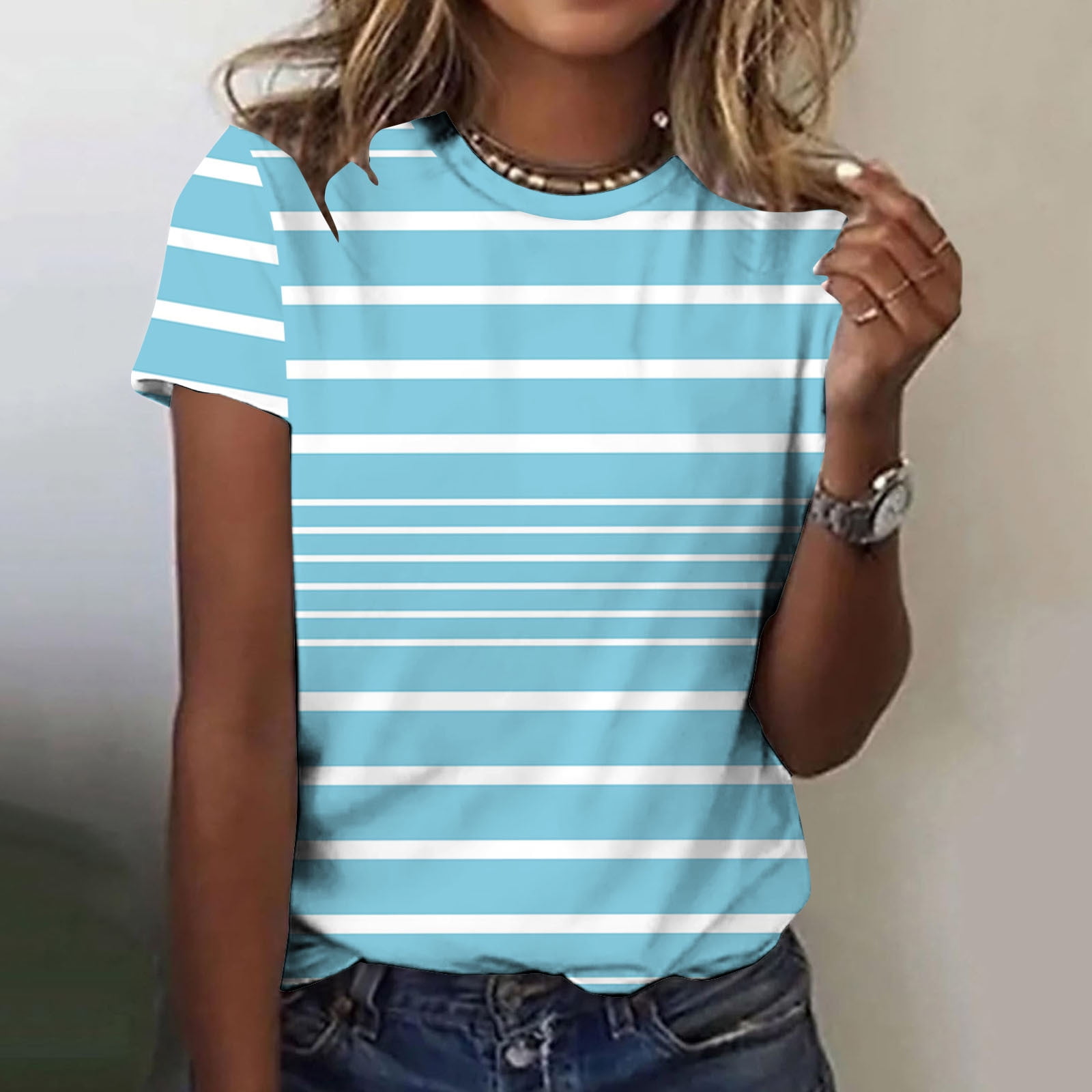 YANHAIGONG Womens Tops Casual Plus,Summer Tops for Women 2024 Trendy ...