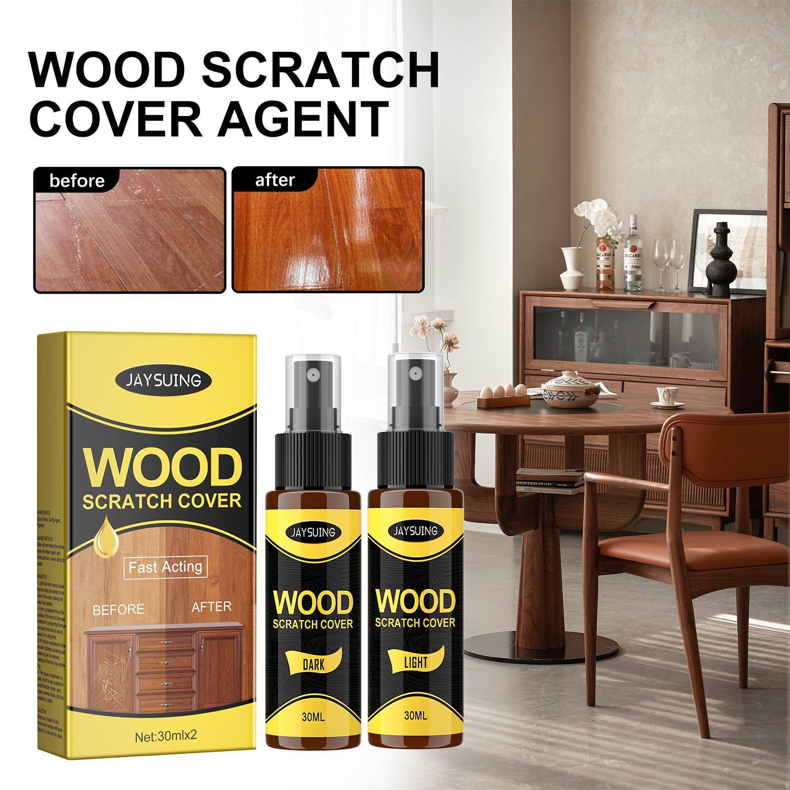 YANHAIGONG Wood Furniture Repair Kit,Scratch Remover for Real Wood
