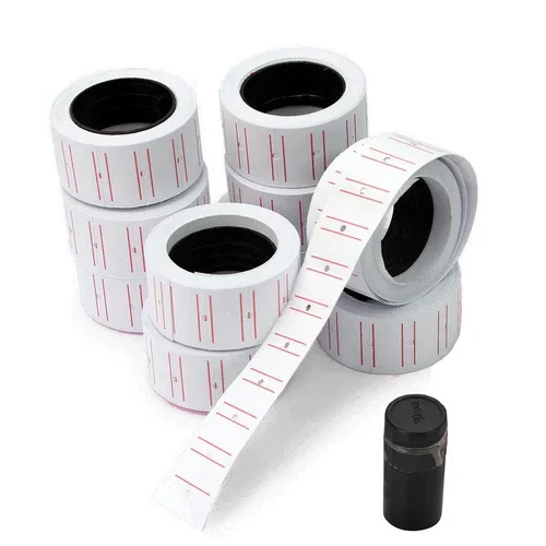 YANI -10 Rolls Price Tags Gun Labels 6000 Stickers For Mx-5500 With Refill Ink