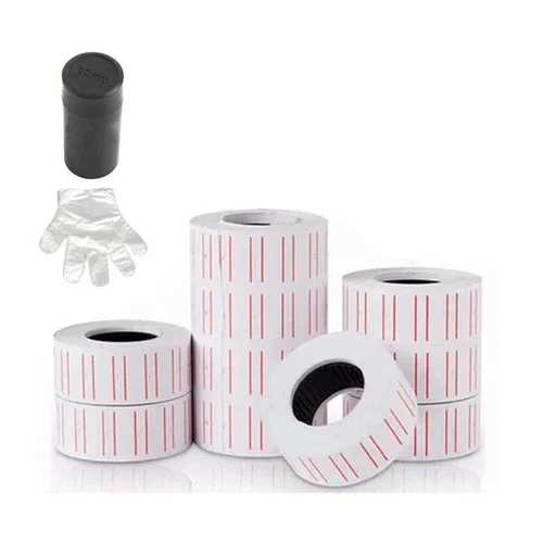 YANI -10 Rolls Retail Store 6000Pcs White Price Gun Labels Refill For Mx 5500 + 1 Ink