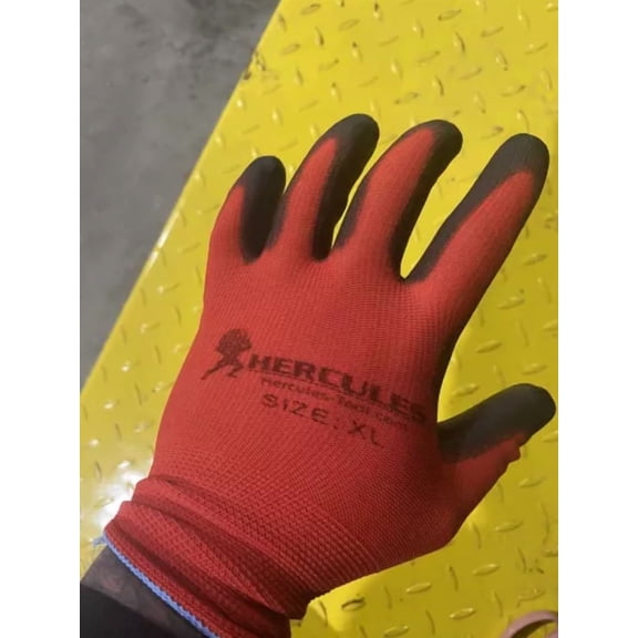 YANI -12 Pack Polyester Mechanics Gloves Dipped W/ Latex Light Weight Hercules Tool