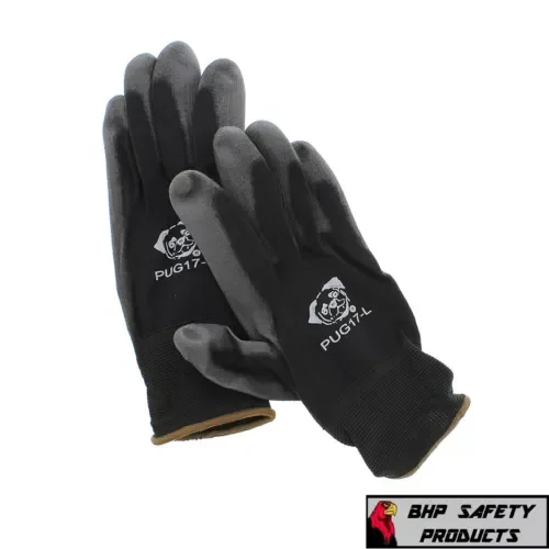 YANI -(12 Pair) Global Glove Pug17-L Polyurethane Coated Anti-Static Work Gloves Large