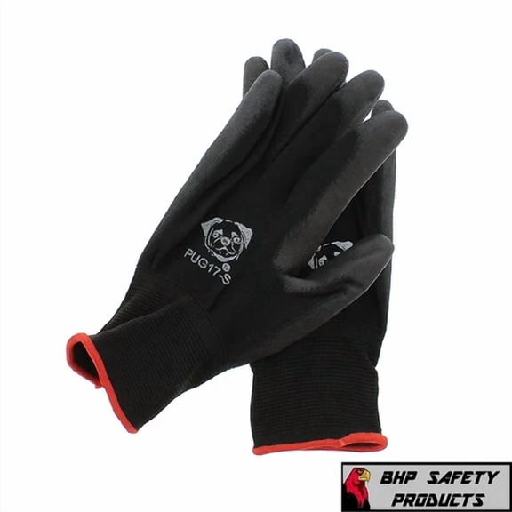 YANI -(12 Pair) Global Glove Pug17-S Polyurethane Coated Anti-Static Work Gloves Small