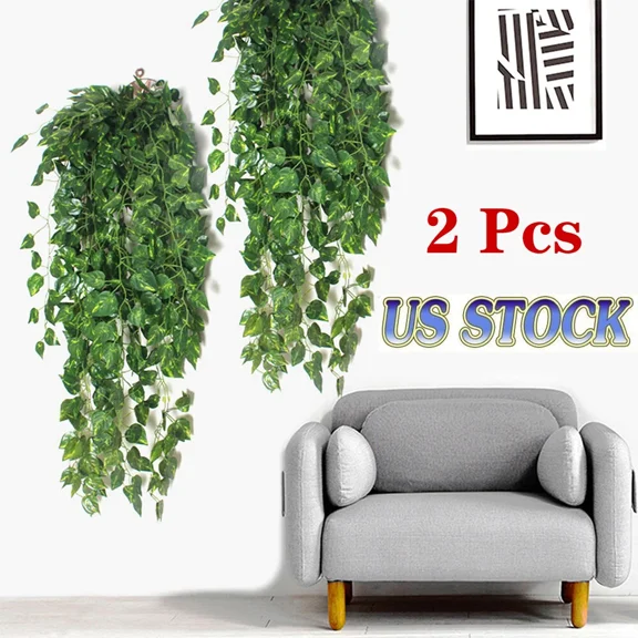 YANI -2 Bunch Artificial Fake Flower Vine Hanging Garland Plant Ivy Home Deco Green Us
