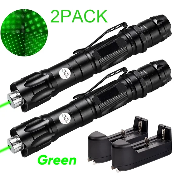 YANI -2 Pk 6000Miles 532Nm Green Laser Pointer Pen High Power Visible Beam Lazer Light