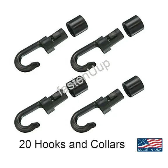 YANI -20 Pcs Bungee Shock Cord Hook For 1/4 Inch And 3/16 Inch Rope Terminal Ends T...