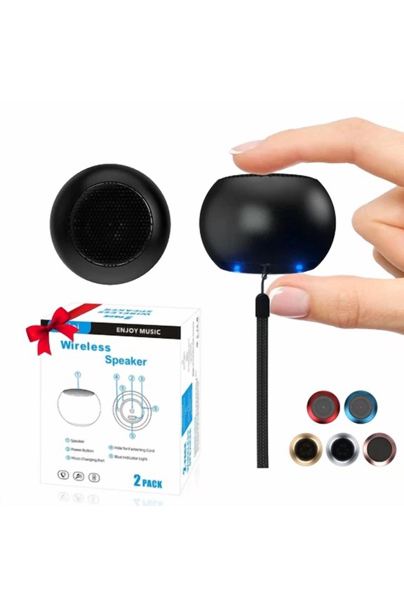 - 2Pack Portable Mini Speaker, Bluetooth Tiny Speaker,Wireless Micro Speaker For P